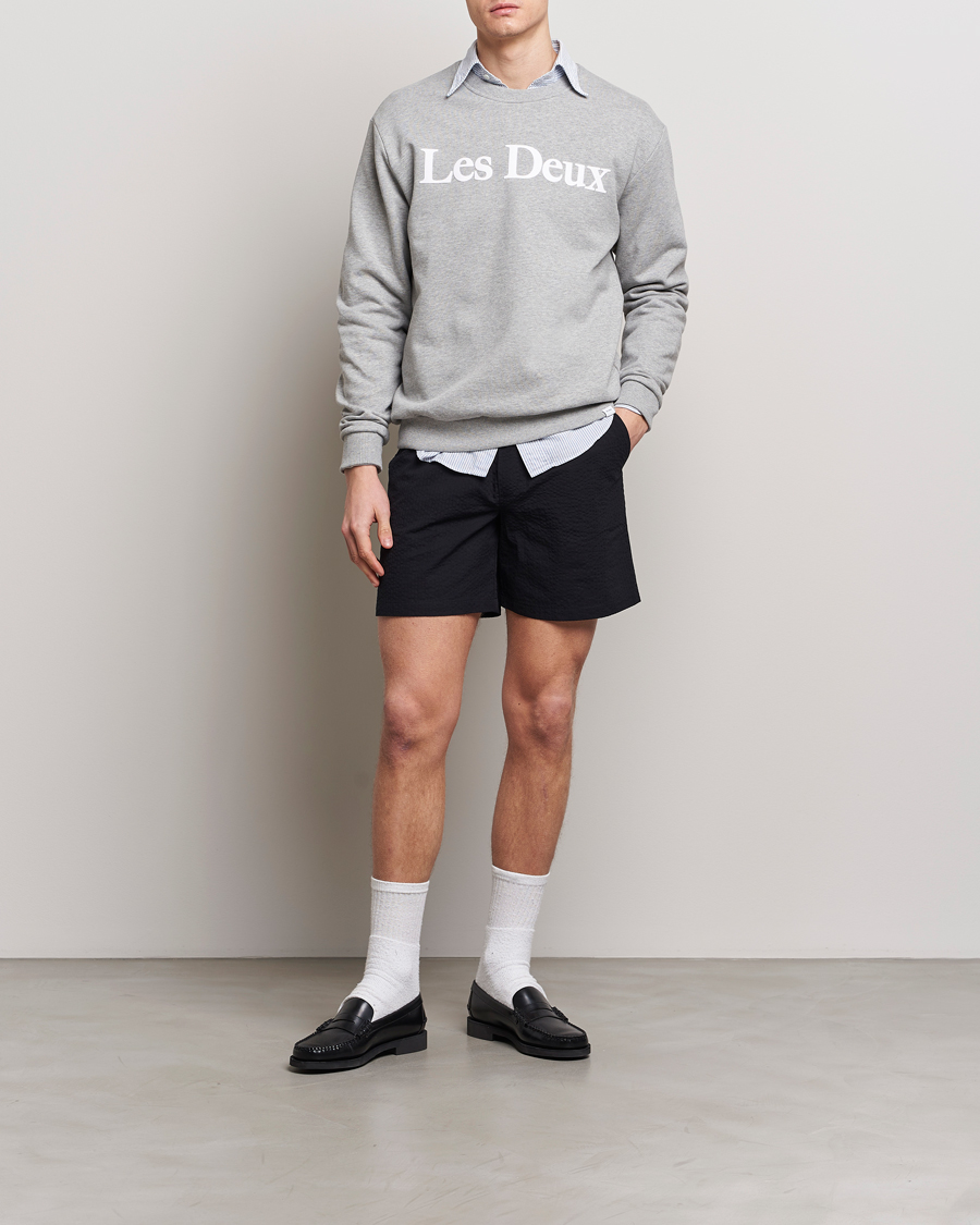 Herr | Tröjor | LES DEUX | Charles Logo Sweatshirt Light Grey Melange