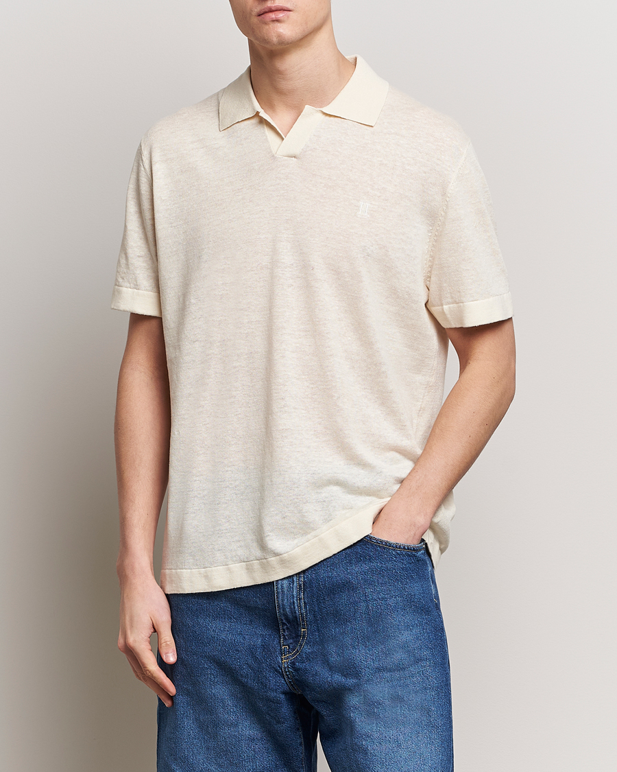 Herr |  | LES DEUX | Emmanuel Linen/Cotton Polo Knit Ivory