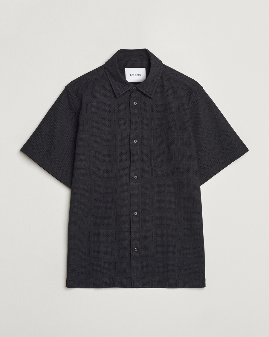 Herr | Skjortor | LES DEUX | Charlie Short Sleeve Knitted Shirt Black