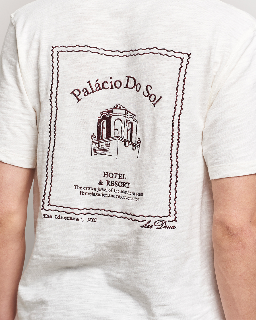 Herr | T-Shirts | LES DEUX | Hotel Embroidery T-Shirt Ivory