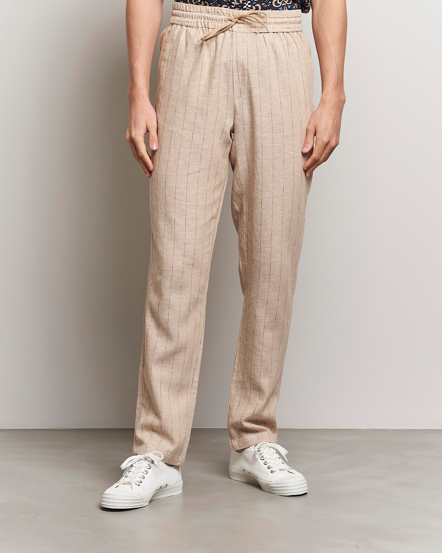 Herr | LES DEUX | LES DEUX | Patrick Linen Pants Warm Sand