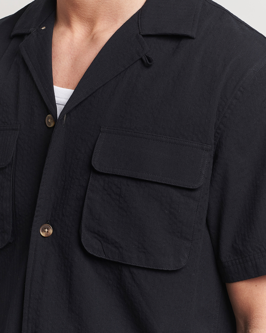 Herr | Skjortor | LES DEUX | Osmund Seersucker Shirt Black