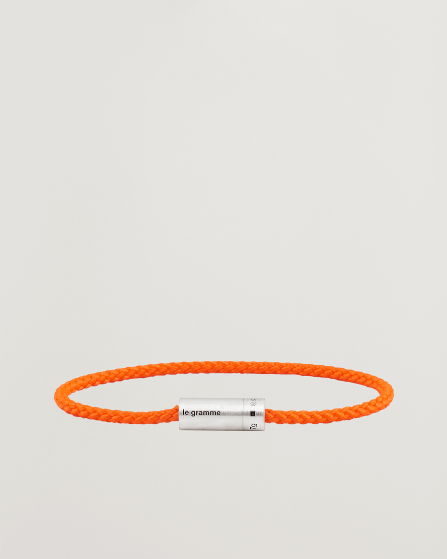 Herr | Smycken | LE GRAMME | Nato Cable Brushed Bracelet Orange/Sterling Silver 7g