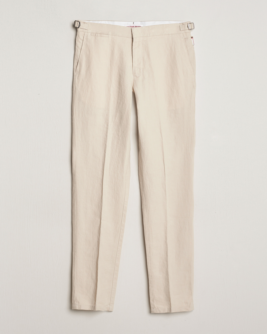 Herr | Byxor | Orlebar Brown | Griffon Linen Trousers Chai