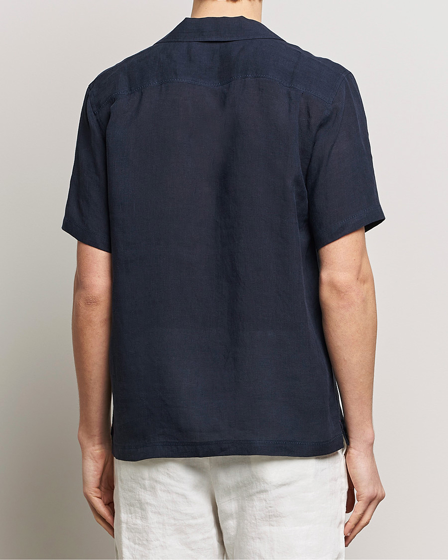 Herr | Skjortor | Orlebar Brown | Maitan Short Sleeve Linen Shirt Night Iris