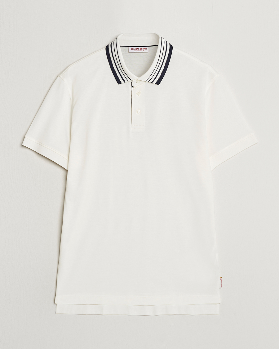 Herr | Pikéer | Orlebar Brown | Dominic Border Cotton/Lyocel Polo White Sand