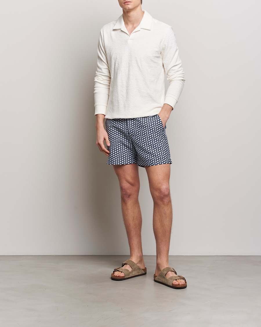 Herr | Badbyxor | Orlebar Brown | Bulldog Jaquard Flutter Swim Shorts Night Iris
