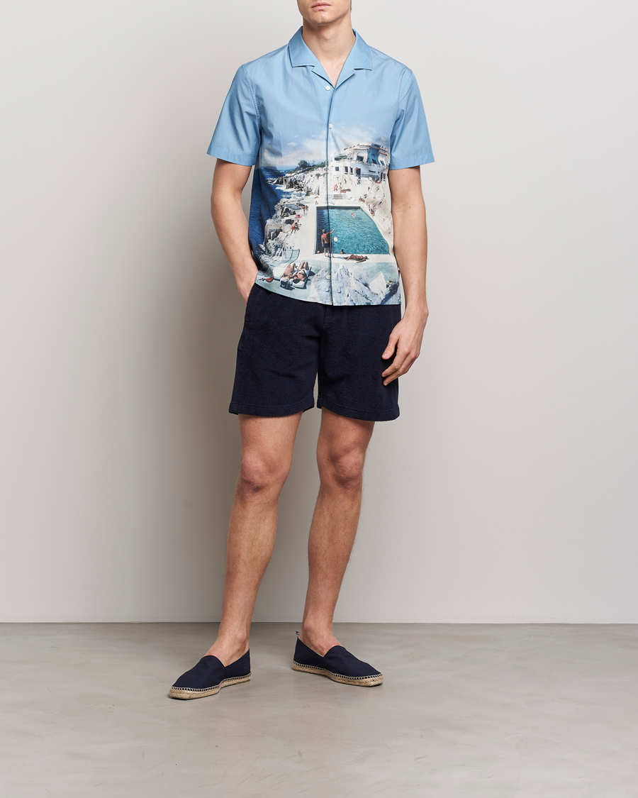 Herr | Shorts | Orlebar Brown | Afador Mix Texture Towelling Shorts Night Iris
