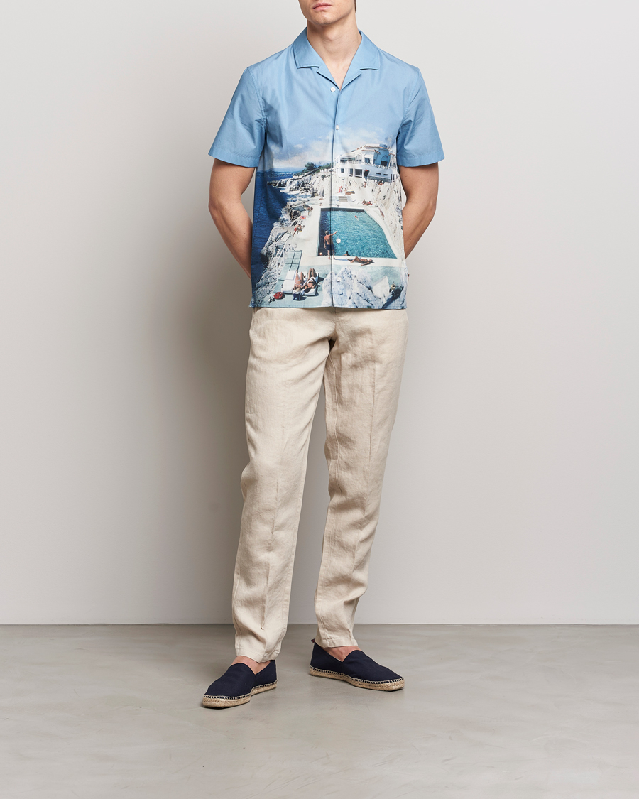 Herr | Skjortor | Orlebar Brown | Hibbert Photographic Roc Pool Shirt Blue