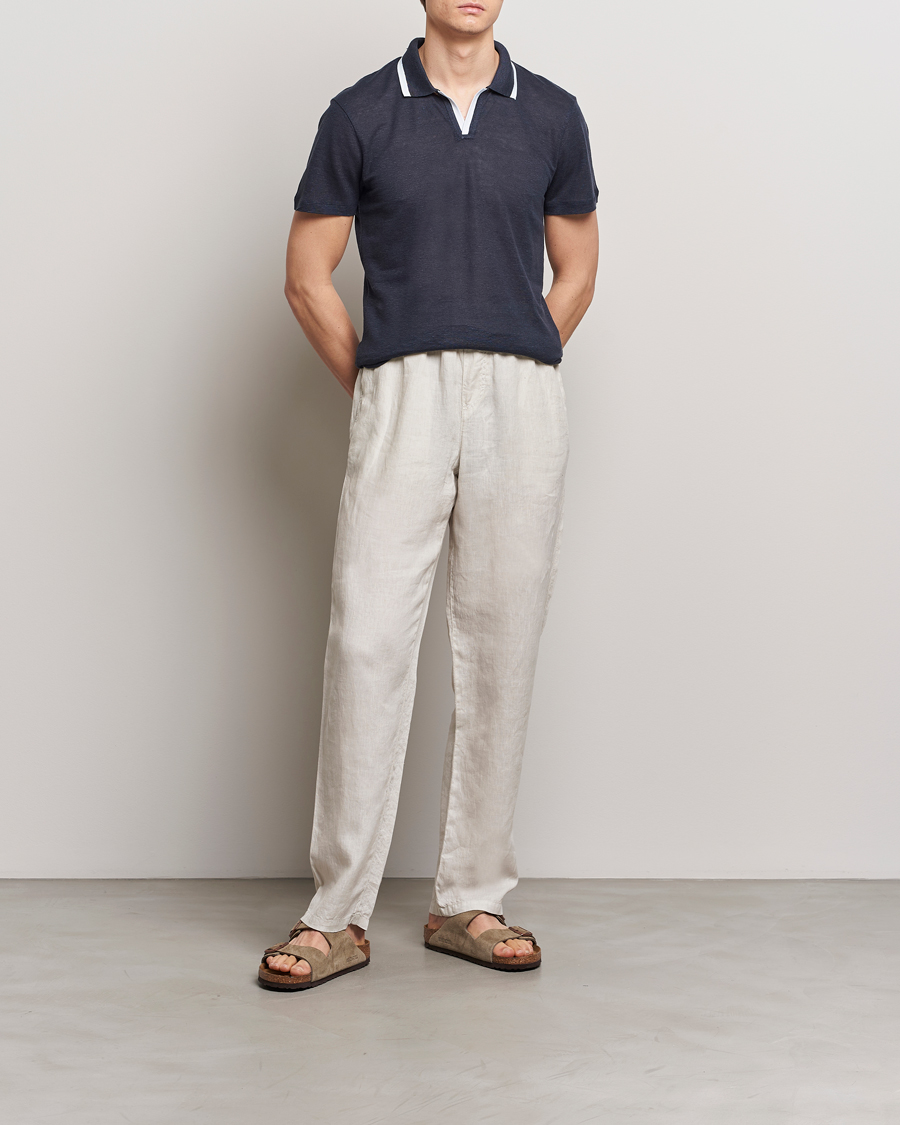 Herr | Pikéer | Orlebar Brown | Felix Linen Pique Polo Night Iris