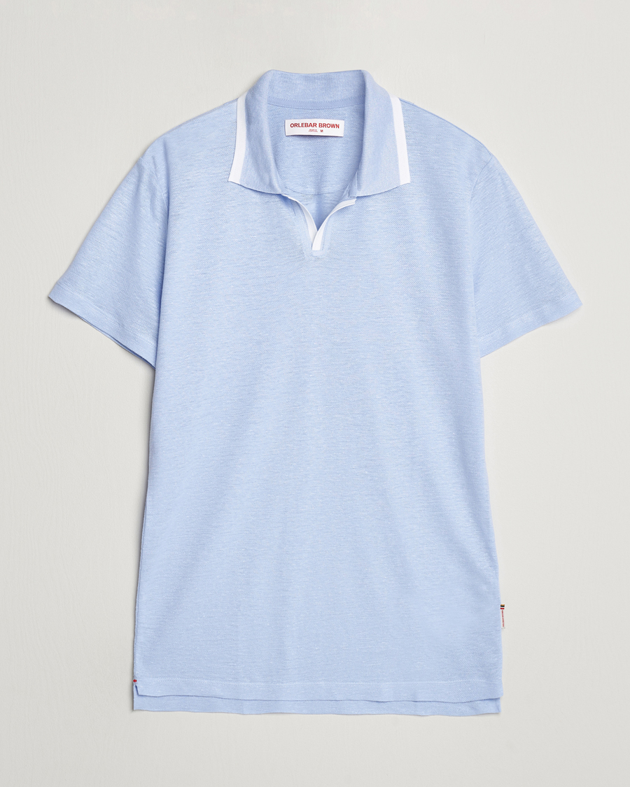 Herr | Pikéer | Orlebar Brown | Felix Linen Pique Polo Soft Blue