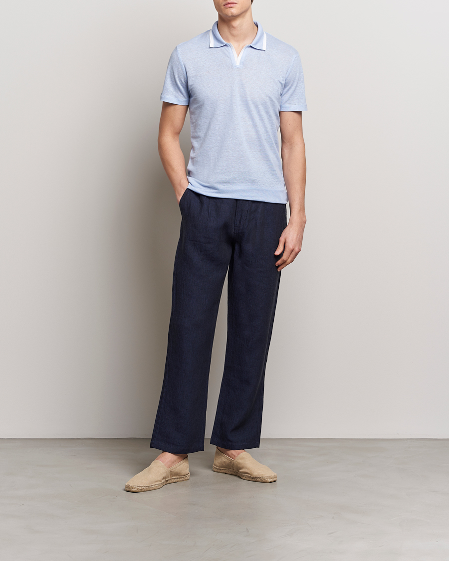 Herr | Pikéer | Orlebar Brown | Felix Linen Pique Polo Soft Blue