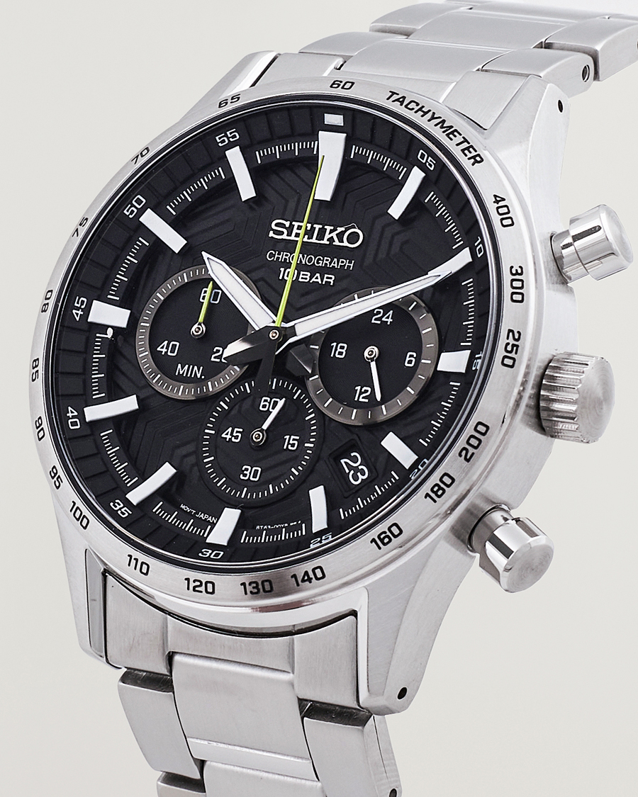 Herr | Seiko Chronograph 43mm Steel Black Dial | Seiko | Chronograph 43mm Steel Black Dial