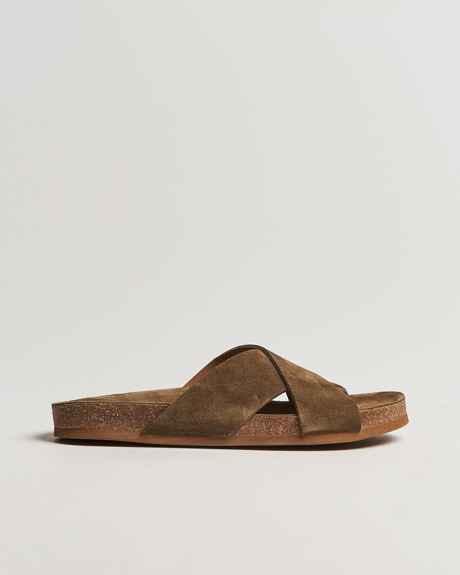 Herr | Myrqvist Solvik Sandals Moss Green Suede | Myrqvist | Solvik Sandals Moss Green Suede