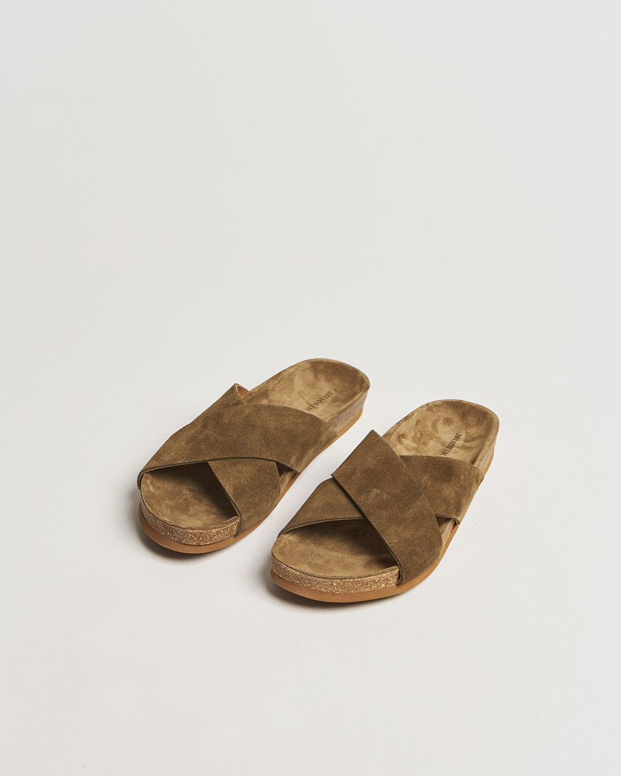 Herr | Myrqvist Solvik Sandals Moss Green Suede | Myrqvist | Solvik Sandals Moss Green Suede