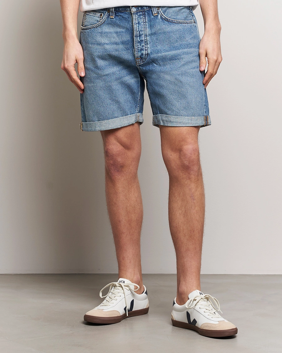 Herr | Nudie Jeans | Nudie Jeans | Josh Denim Shorts Blue Haze