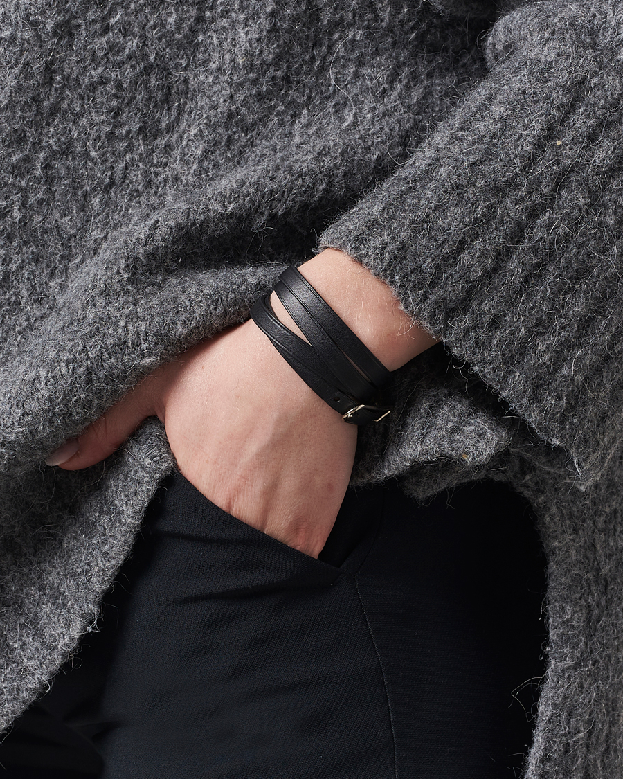 Herr | Hermès Pre-Owned API1 Leather Bracelet Black | Hermès Pre-Owned | API1 Leather Bracelet Black
