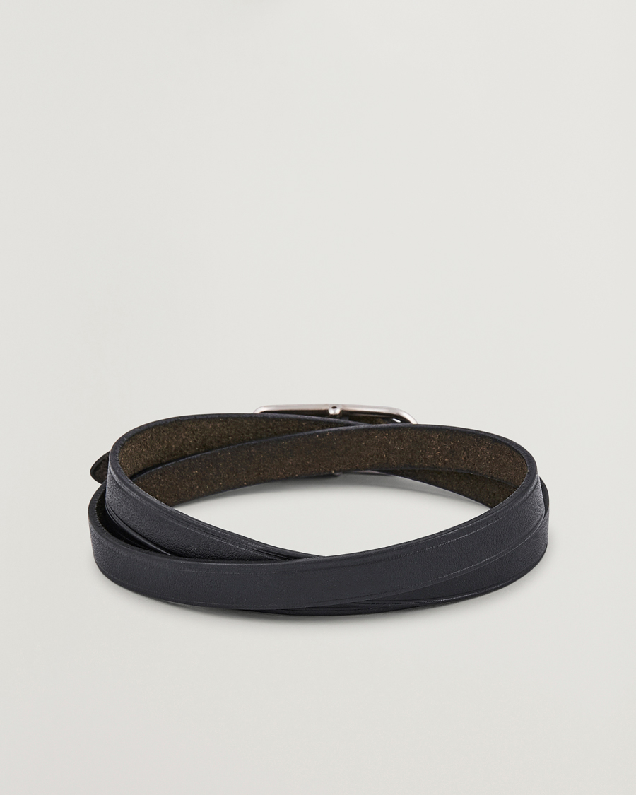 Herr | Hermès Pre-Owned API1 Leather Bracelet Black | Hermès Pre-Owned | API1 Leather Bracelet Black