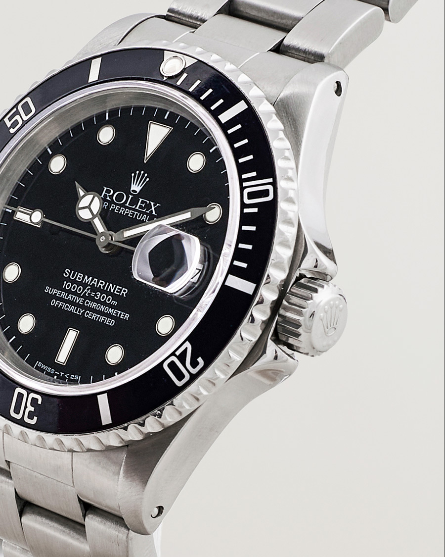 Herr | Rolex Pre-Owned Submariner 16610 Oyster Perpetual Steel Black Silver | Rolex Pre-Owned | Submariner 16610 Oyster Perpetual Steel Black Silver