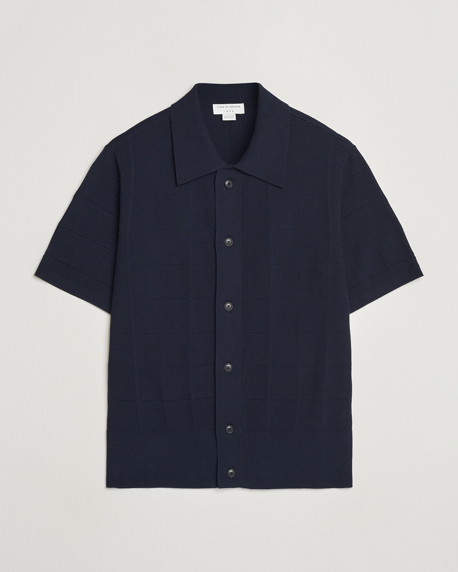 Herr | Pikéer | Tiger of Sweden | Araawen Short Sleeve Knitted Polo Light Ink