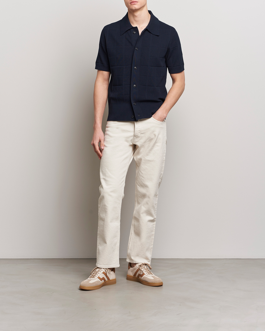 Herr | Pikéer | Tiger of Sweden | Araawen Short Sleeve Knitted Polo Light Ink