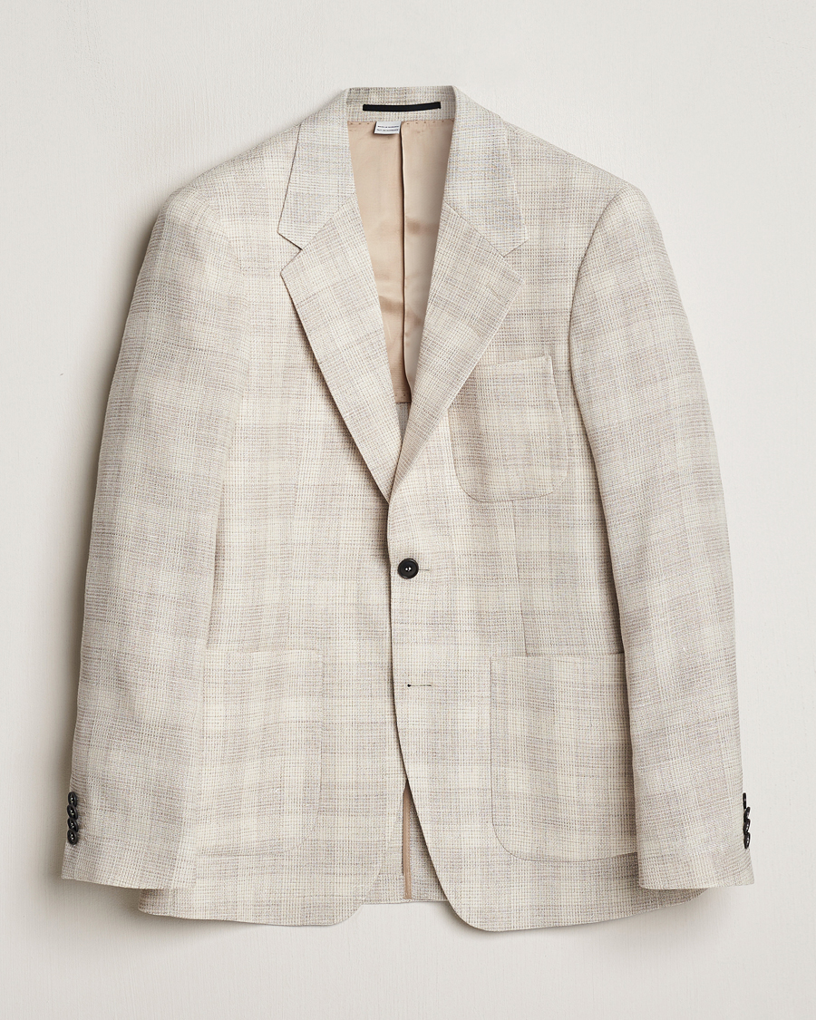 Herr | Kavajer | Tiger of Sweden | Julien Half Lined Checked Blazer Natural White