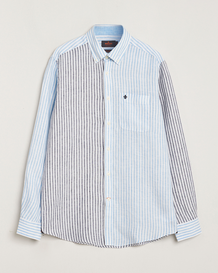 Herr | Skjortor | Morris | Douglas Linen Mix Shirt Blue
