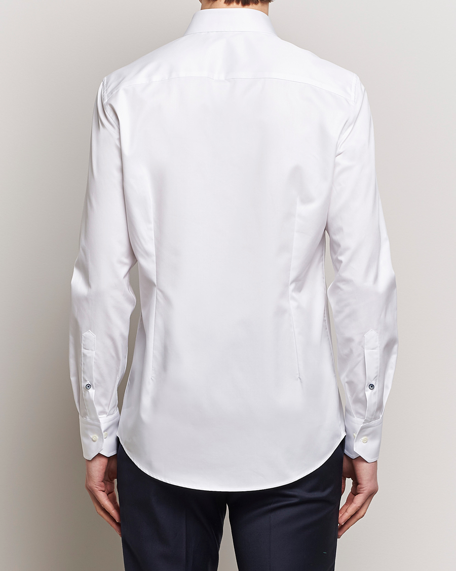 Herr | Skjortor | Stenströms | Slimline Cotton Twill Cut Away Shirt White
