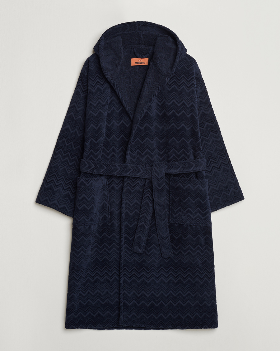 Herr | Pyjamas & Morgonrockar | Missoni Home | Chalk Bath Robe Navy