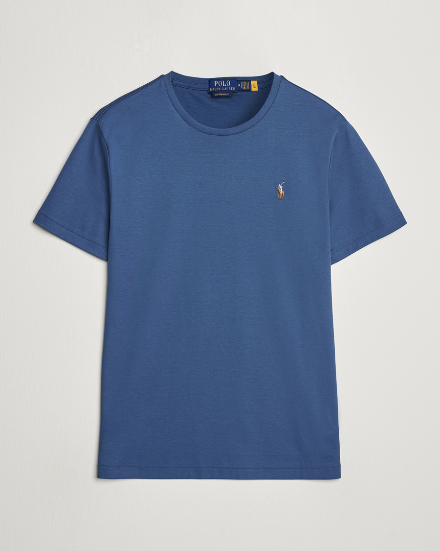 Herr | T-Shirts | Polo Ralph Lauren | Luxury Pima Cotton Crew Neck T-Shirt Clancy Blue