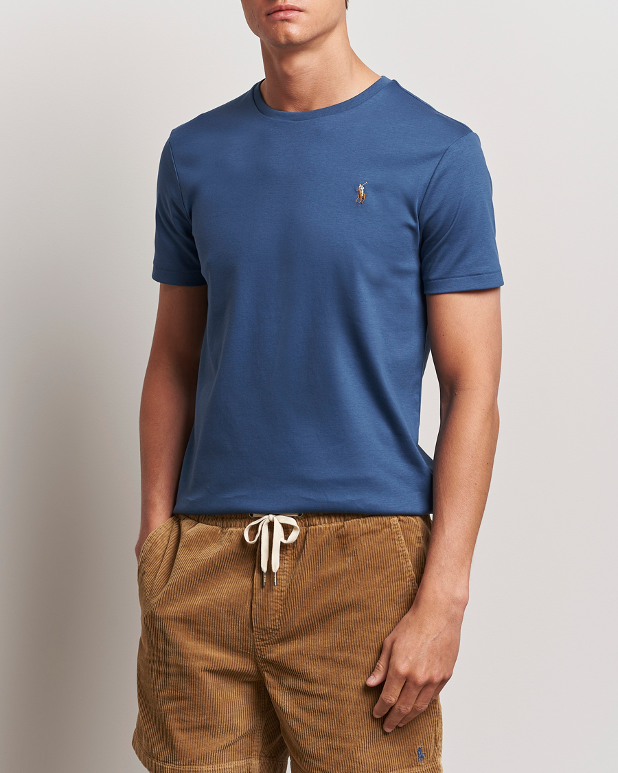 Herr | T-Shirts | Polo Ralph Lauren | Luxury Pima Cotton Crew Neck T-Shirt Clancy Blue