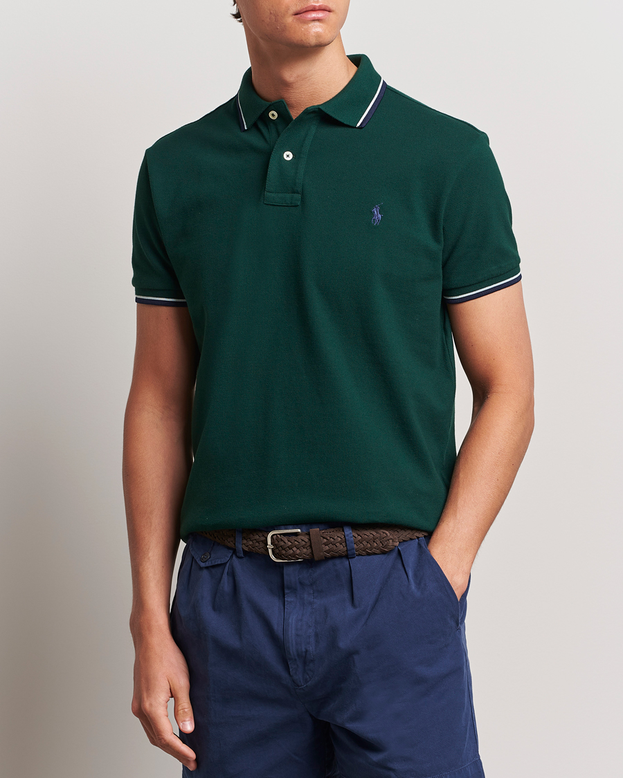 Herr |  | Polo Ralph Lauren | Custom Slim Fit Tipped Polo Moss Agate