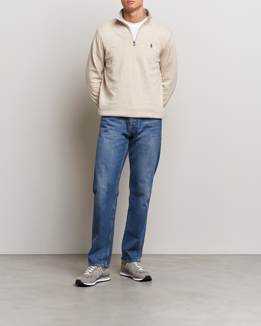 Herr | Tröjor | Polo Ralph Lauren | Tech Double Knit Half Zip Expedition Dune Heather