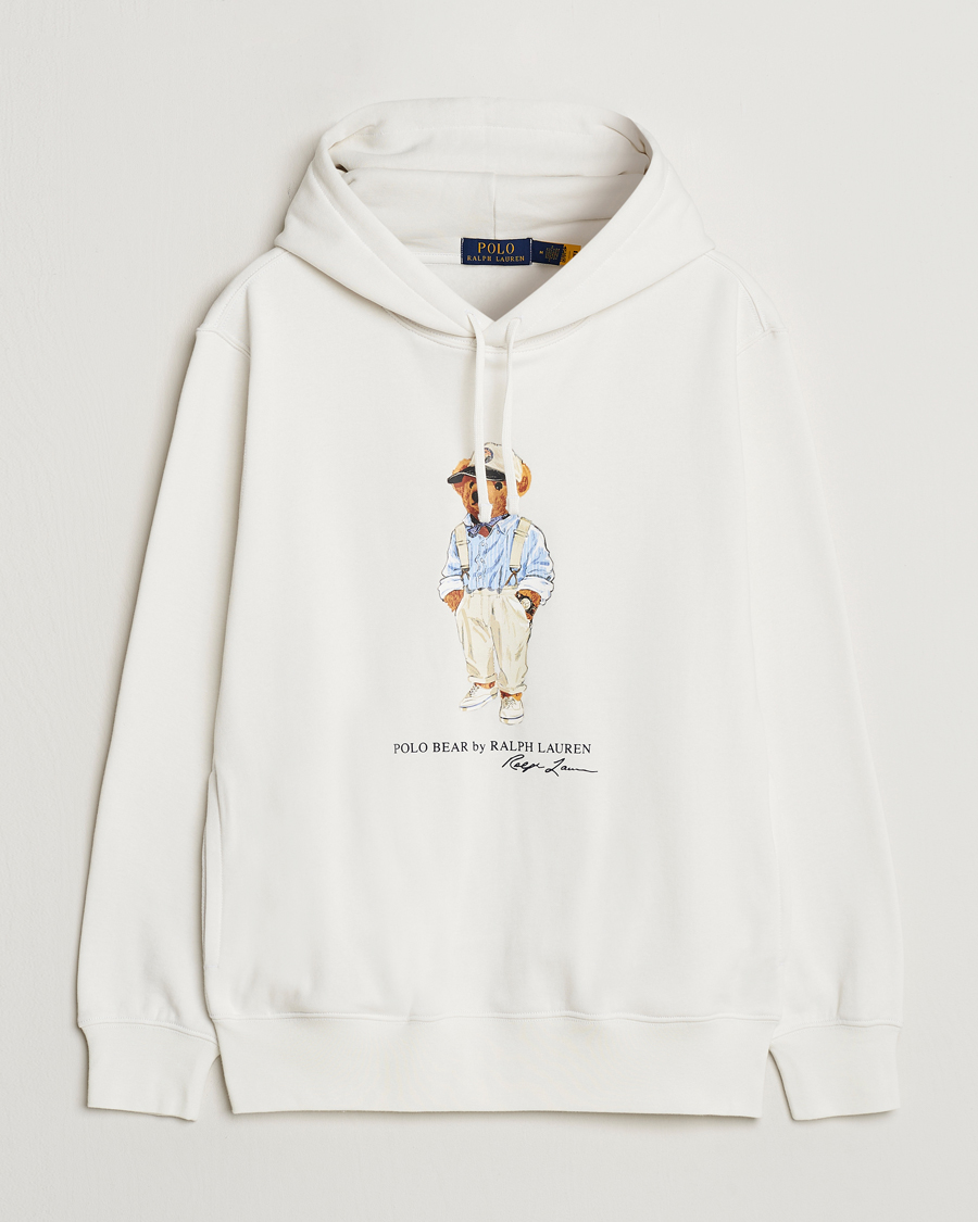 Herr | Tröjor | Polo Ralph Lauren | Printed Hemingway Bear Hoodie Deckwash White