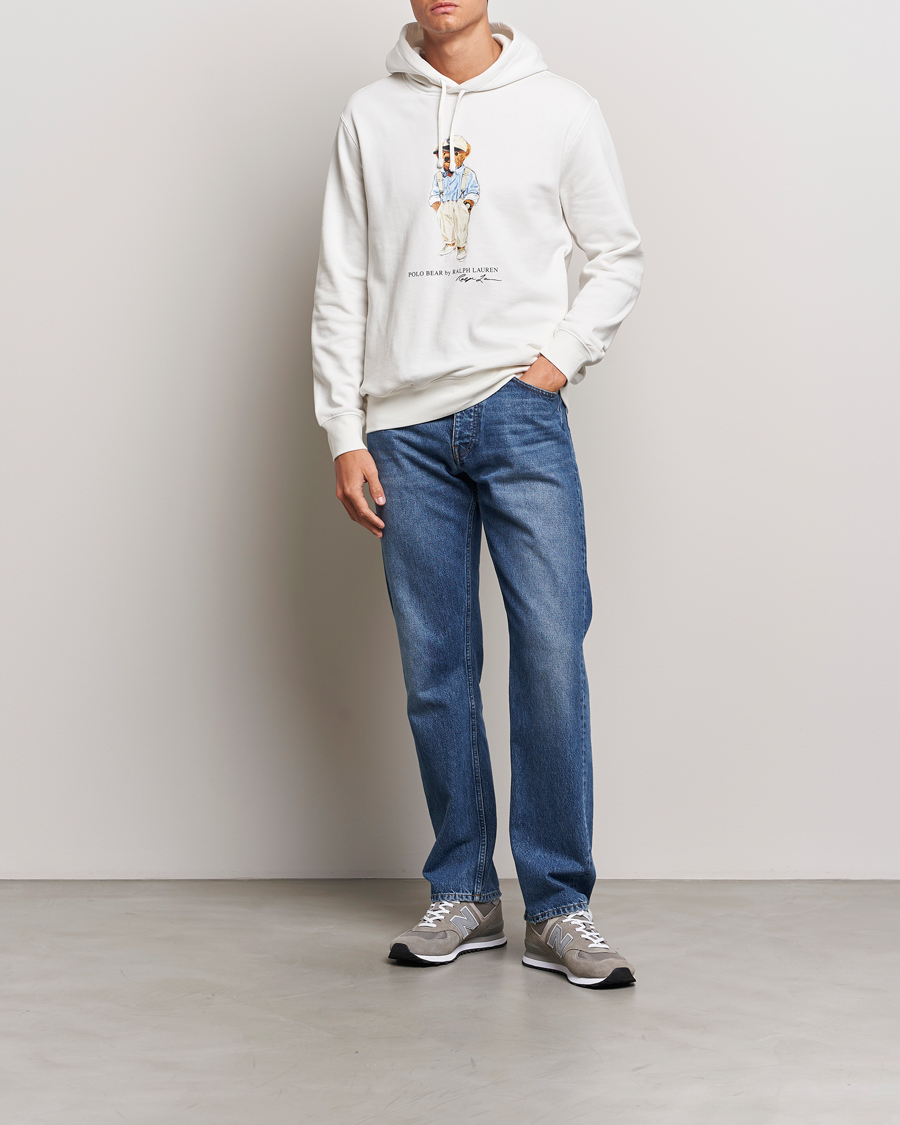Herr | Tröjor | Polo Ralph Lauren | Printed Hemingway Bear Hoodie Deckwash White