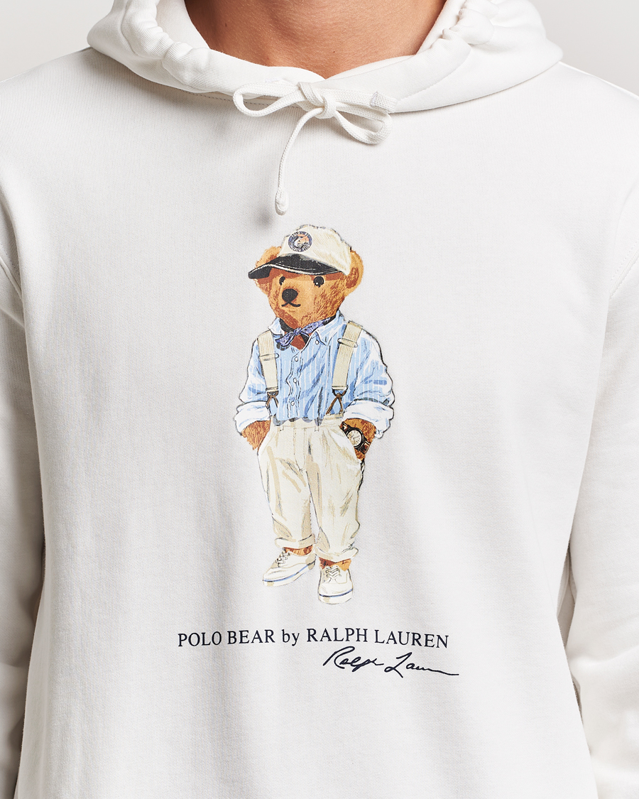 Herr | Tröjor | Polo Ralph Lauren | Printed Hemingway Bear Hoodie Deckwash White