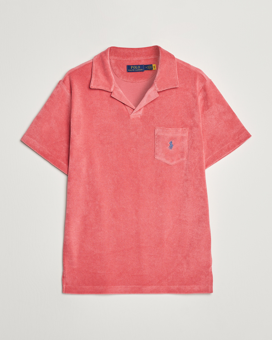 Herr | Pikéer | Polo Ralph Lauren | Cotton Terry Open Collar Polo Adirondack Red