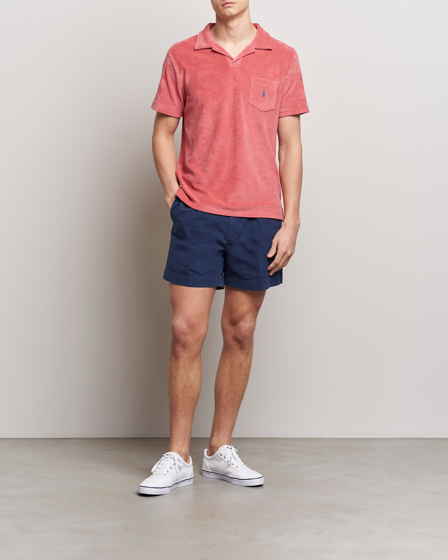 Herr | Pikéer | Polo Ralph Lauren | Cotton Terry Open Collar Polo Adirondack Red