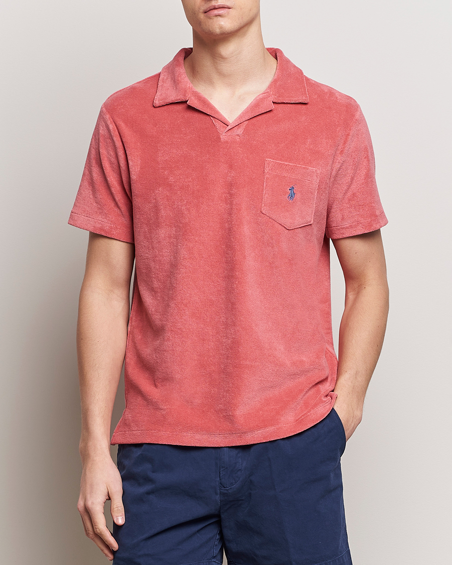 Herre | Klær | Polo Ralph Lauren | Cotton Terry Open Collar Polo Adirondack Red