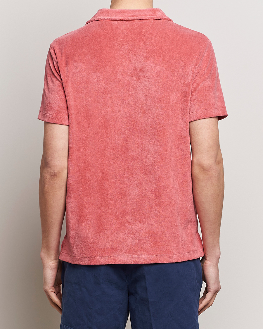 Herr | Pikéer | Polo Ralph Lauren | Cotton Terry Open Collar Polo Adirondack Red