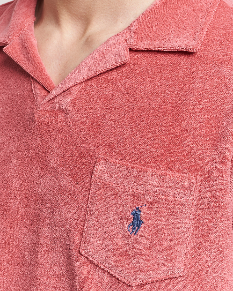 Herr | Pikéer | Polo Ralph Lauren | Cotton Terry Open Collar Polo Adirondack Red