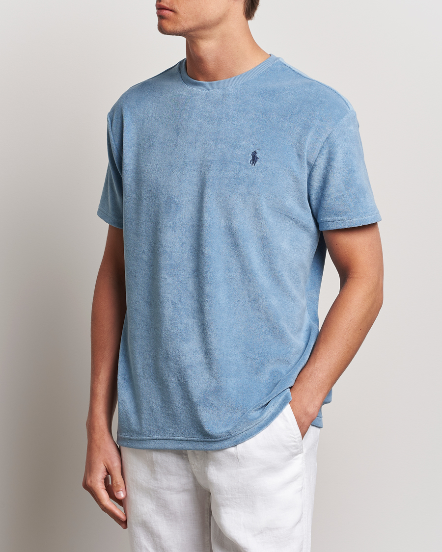 Herr | T-Shirts | Polo Ralph Lauren | Cotton Terry Crew Neck T-shirt Vessel Blue