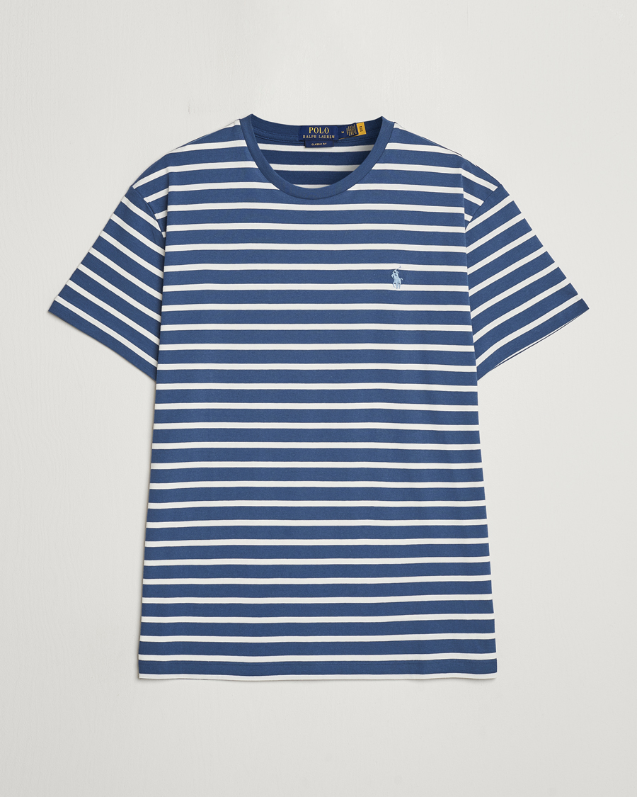 Herr | T-Shirts | Polo Ralph Lauren | Striped Crew Neck T-Shirt Clancy Blue/Nevis