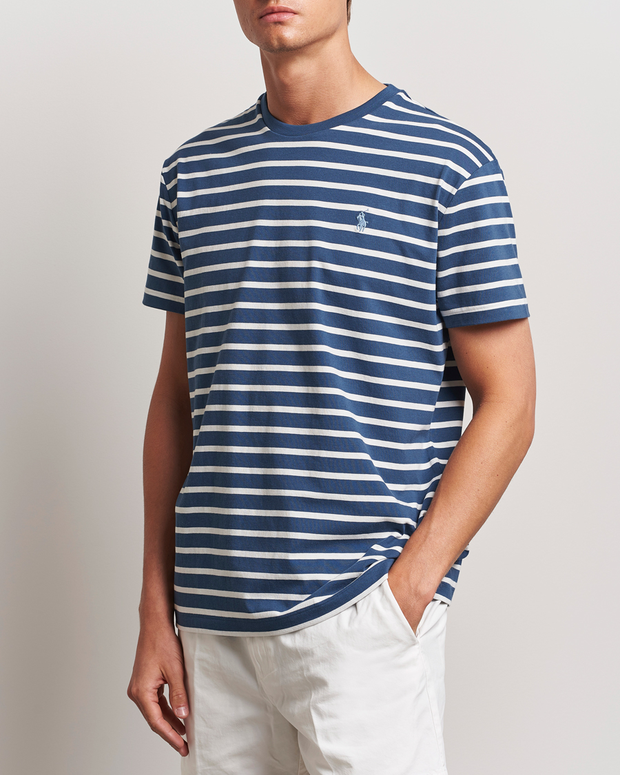 Herr | T-Shirts | Polo Ralph Lauren | Striped Crew Neck T-Shirt Clancy Blue/Nevis