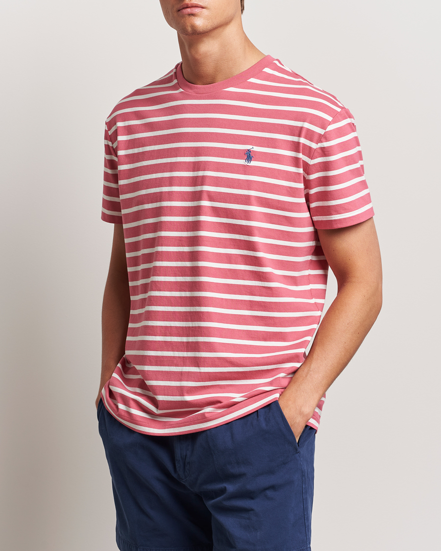 Herr | T-Shirts | Polo Ralph Lauren | Striped Crew Neck T-Shirt Adirondack Red/Nevis