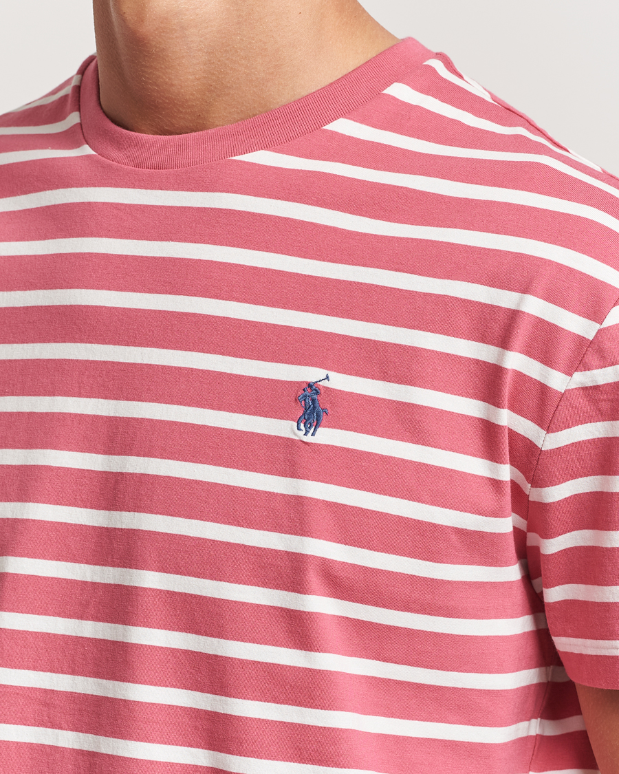Herr | T-Shirts | Polo Ralph Lauren | Striped Crew Neck T-Shirt Adirondack Red/Nevis
