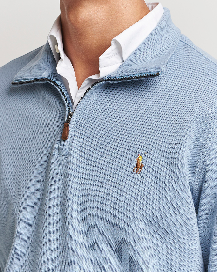 Herr | Tröjor | Polo Ralph Lauren | Double Knit Jaquard Half Zip Sweater Vessel Blue