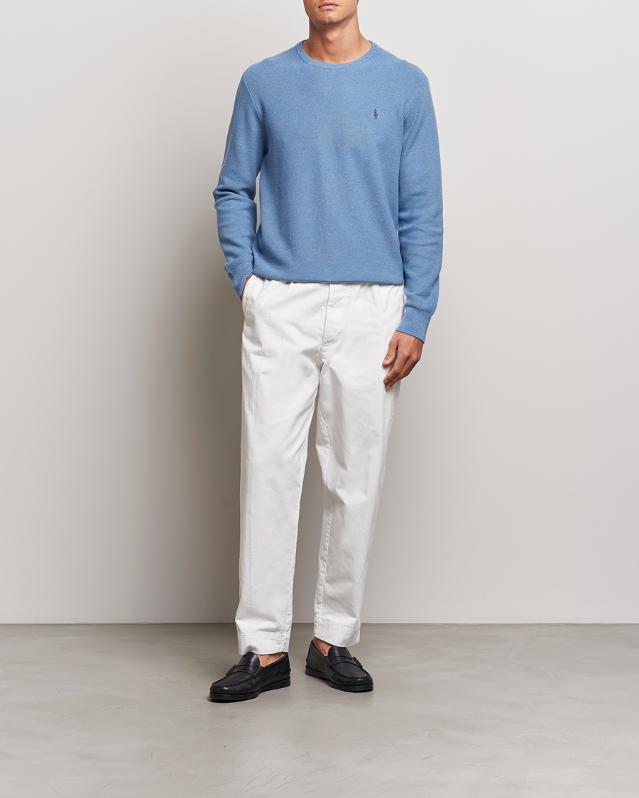 Herr | Tröjor | Polo Ralph Lauren | Textured Crew Neck Sweater Lake Heather