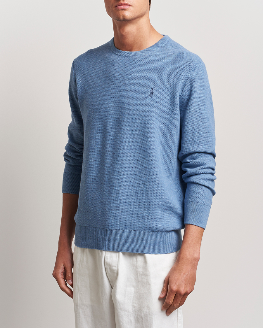 Herr | Tröjor | Polo Ralph Lauren | Textured Crew Neck Sweater Lake Heather