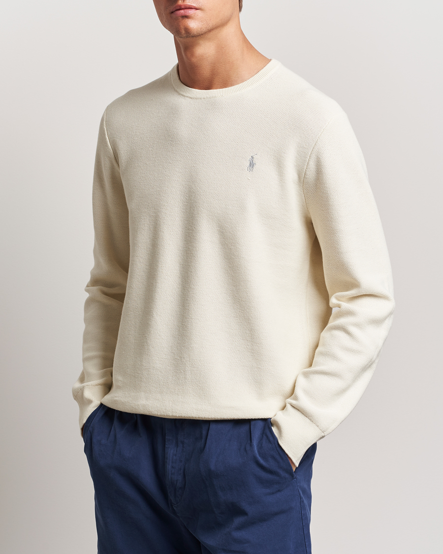 Herr | Kläder | Polo Ralph Lauren | Textured Crew Neck Sweater Herbal Milk